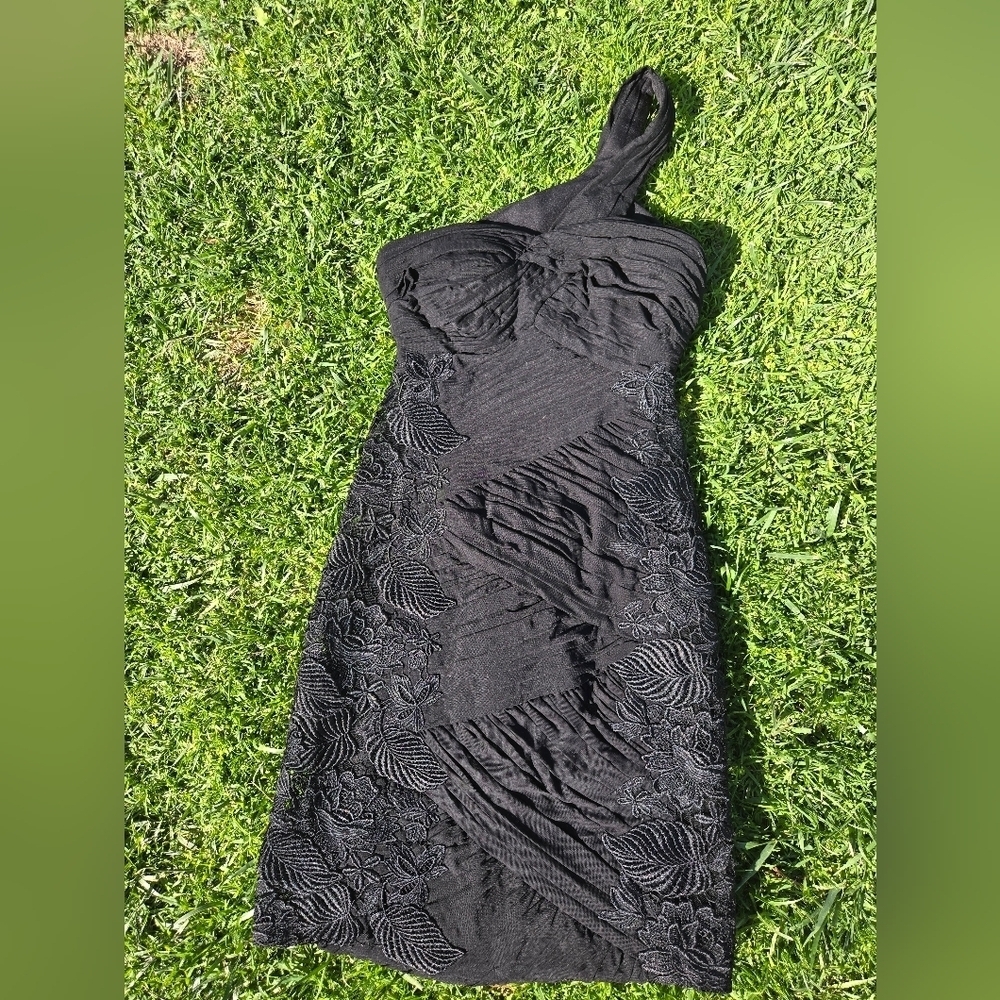 La Femme Black, One Shoulder Dress Size 2